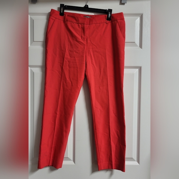 Express Womens Columnist Ankle Pants Size 10 Dark Coral - Picture 1 of 6